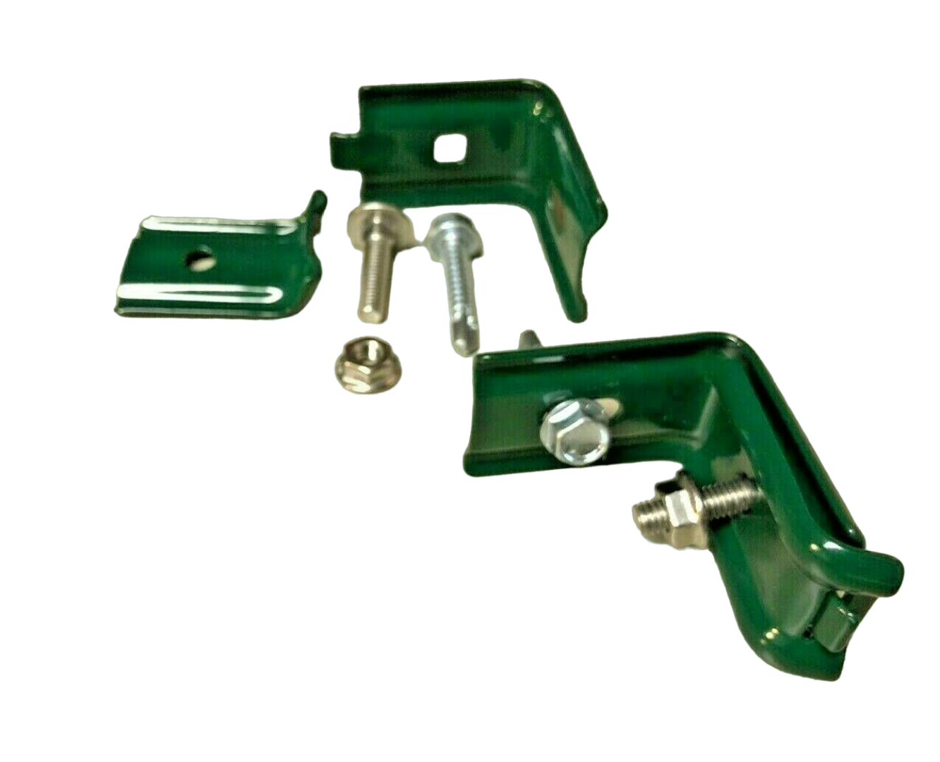 Fence connection angle / double rod mat from RAL 6005 moss green Set á 2 pieces - Kopie